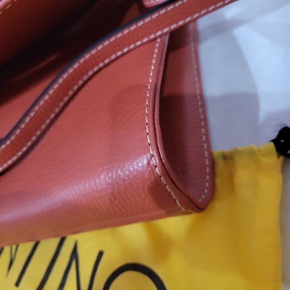 Authentic Valentino Mario Large Clutch shoulder leather bag crossbody Orange - Picture 13 of 17